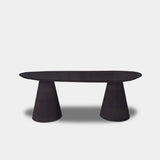 Tafel organisch eikenhout - Set Kegelpoot - Night Glow