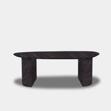 Tafel organisch eikenhout - Half Rond - Dark Grey