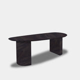 Tafel organisch eikenhout - Half Rond - Dark Grey