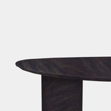 Tafel organisch eikenhout - Half Rond - Dark Grey