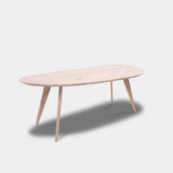 Tafel organisch eikenhout - Hout Onderstel - Onbehandeld