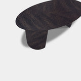 Tafel Ovaal Eikenhout - half rond - Dark Grey