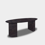Tafel Ovaal Eikenhout - half rond - Dark Grey