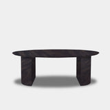 Tafel Ovaal Eikenhout - half rond - Dark Grey