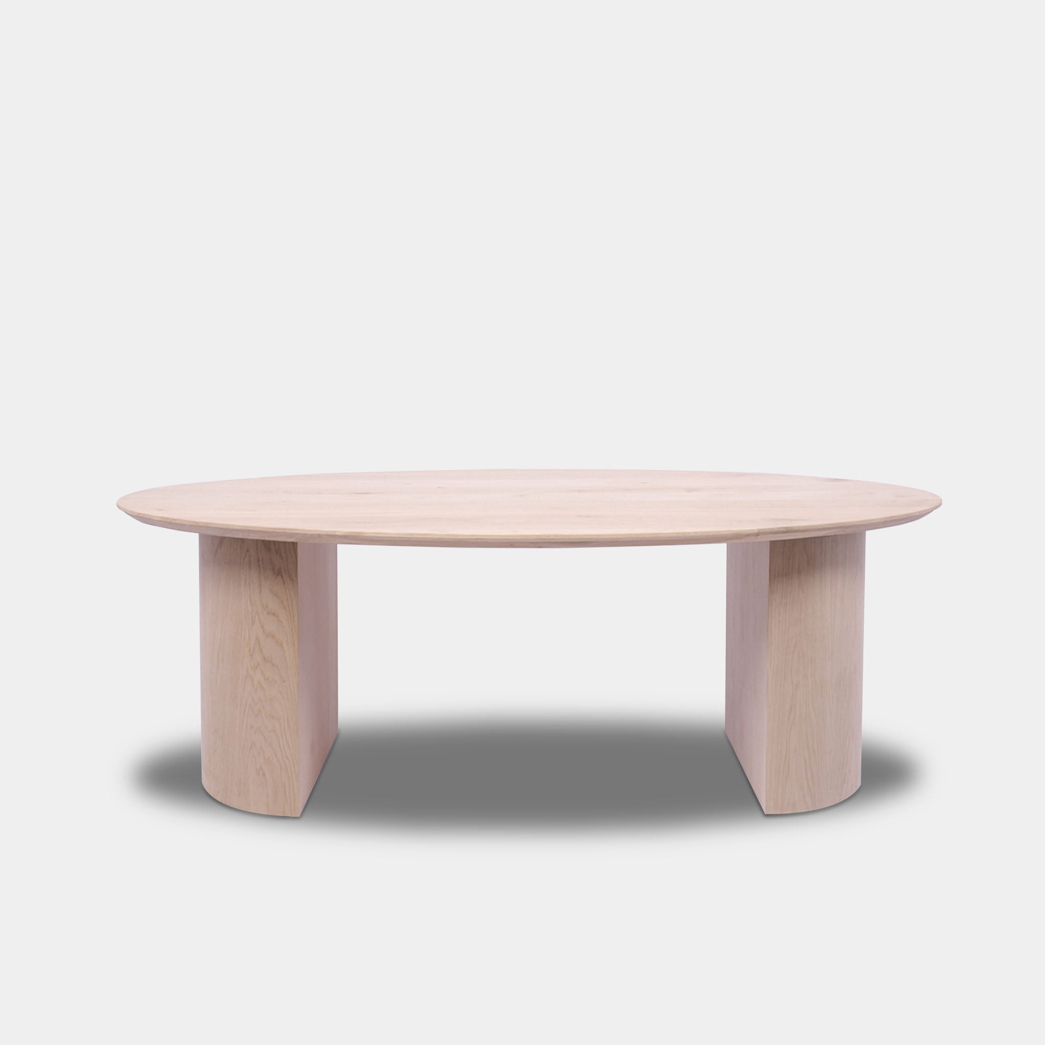 Tafel Ovaal Eikenhout - half rond - Onbehandeld