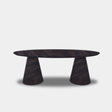Table Oval Oak - Set Cone Leg - Dark Grey