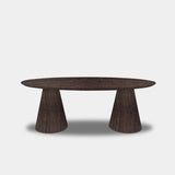 Table Oval Oak - Set Cone Leg - Dear Brown