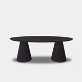 Tafel Ovaal Eikenhout - Set Kegelpoot - Night Glow