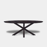 Tafel Ovaal Eikenhout - Matrix Hout - Dark Grey