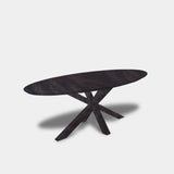 Tafel Ovaal Eikenhout - Matrix Hout - Dark Grey