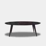 Tafel Ovaal Eikenhout - Hout Onderstel - Dark Grey