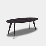Tafel Ovaal Eikenhout - Hout Onderstel - Dark Grey