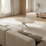 Ovale Salontafel Nova - Keramiek Baroque Beige - 130 x 70 cm