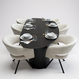 Tafel Organisch eikenhout - Set Kegelpoot - Dark Grey