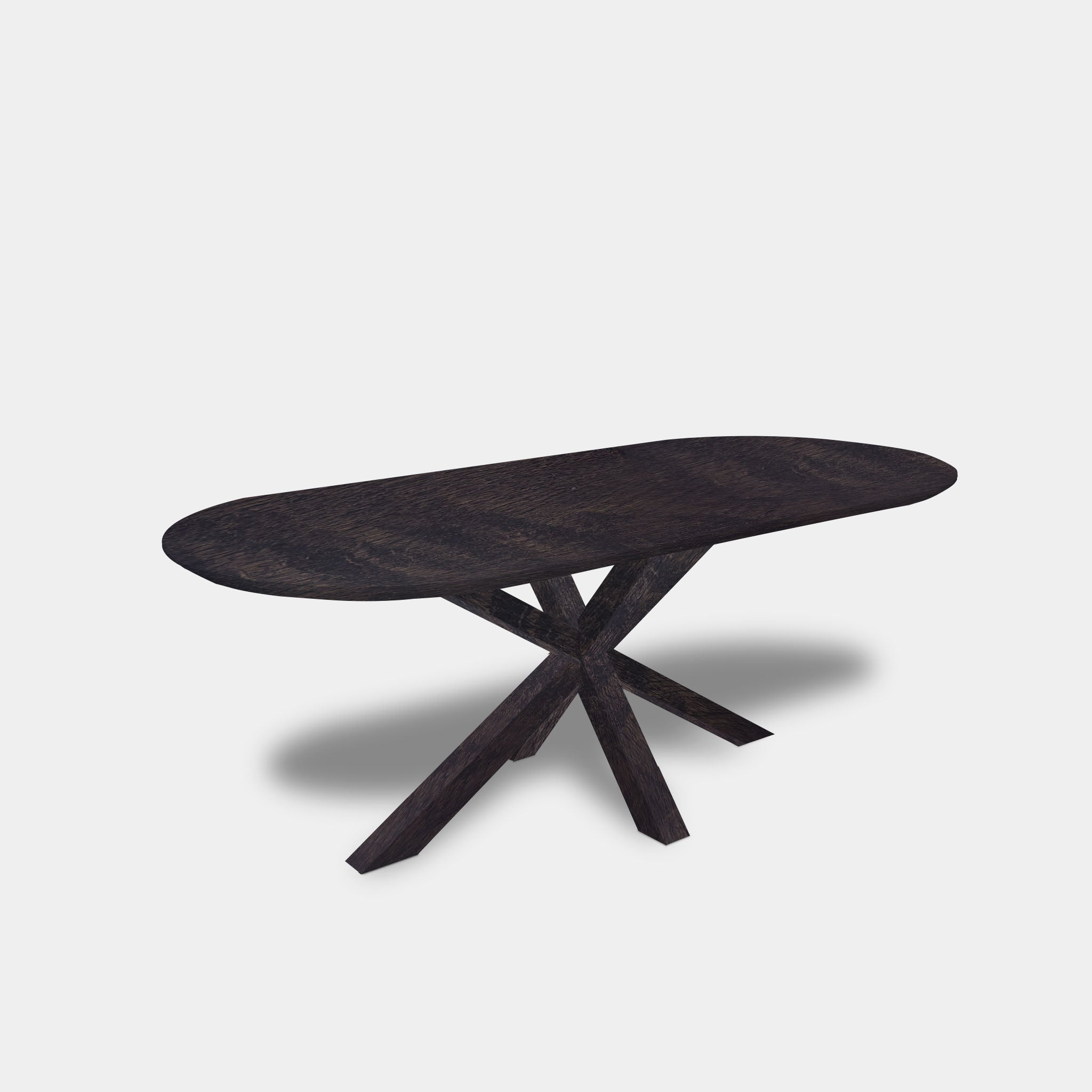 Table plate ovale en chêne - Matrix Wood - Gris foncé