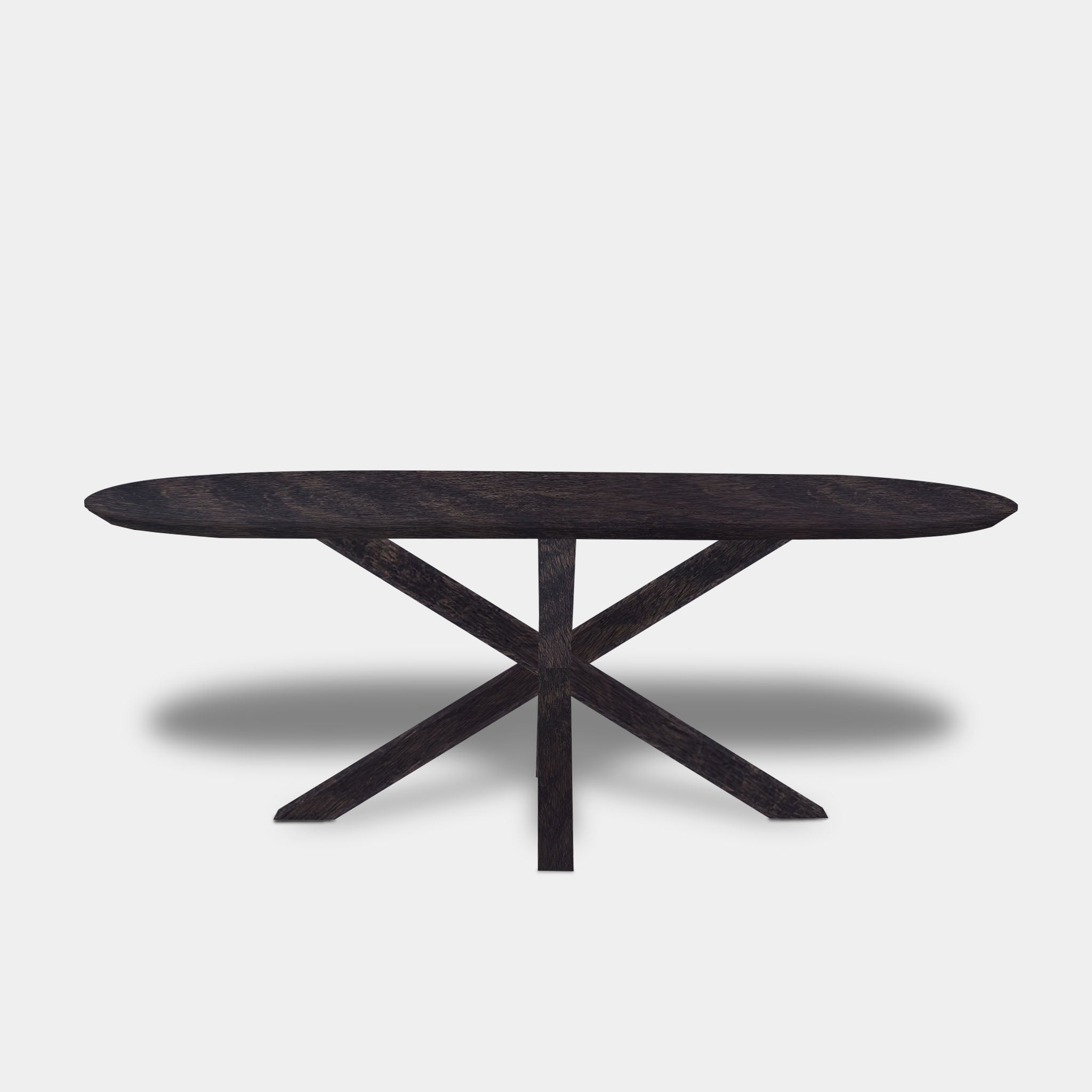 Table plate ovale en chêne - Matrix Wood - Gris foncé