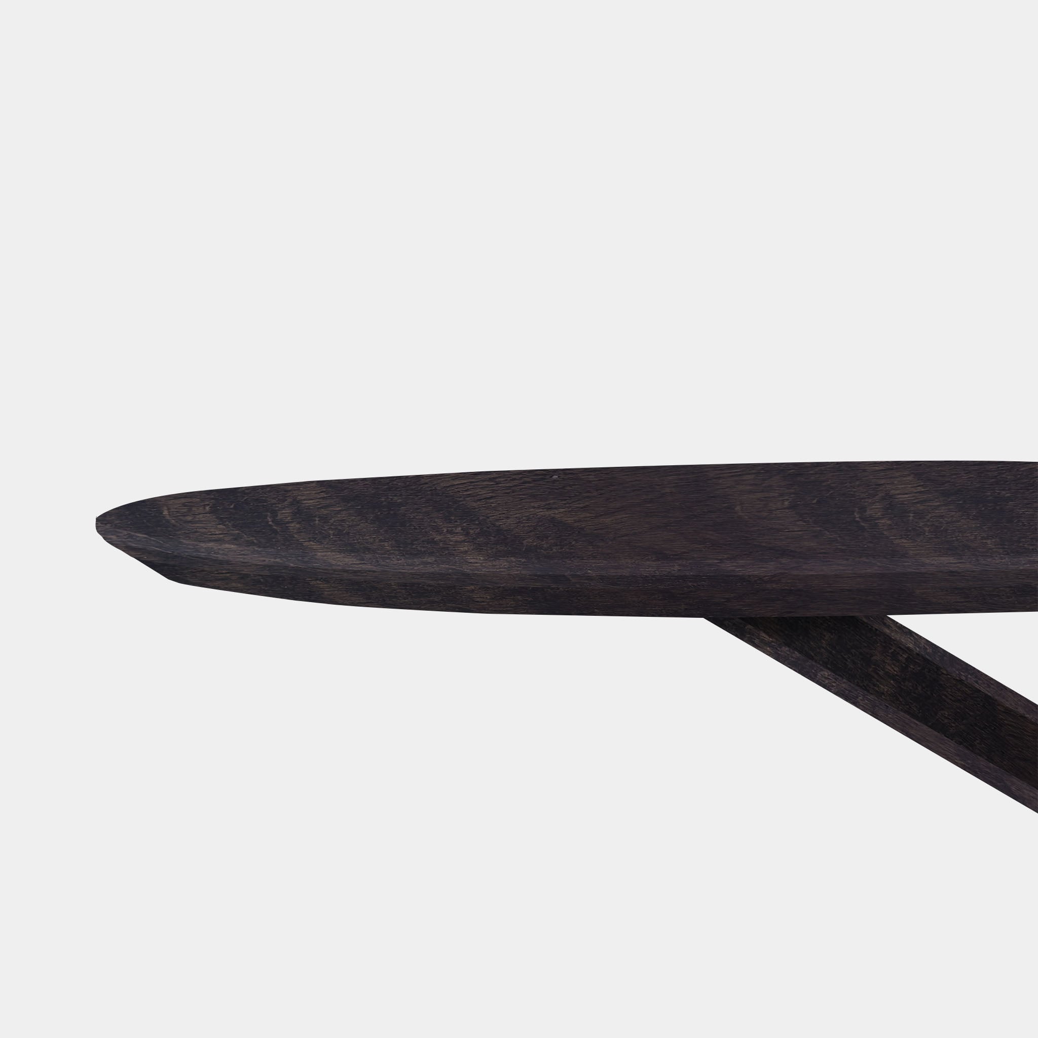 Table plate ovale en chêne - Matrix Wood - Gris foncé
