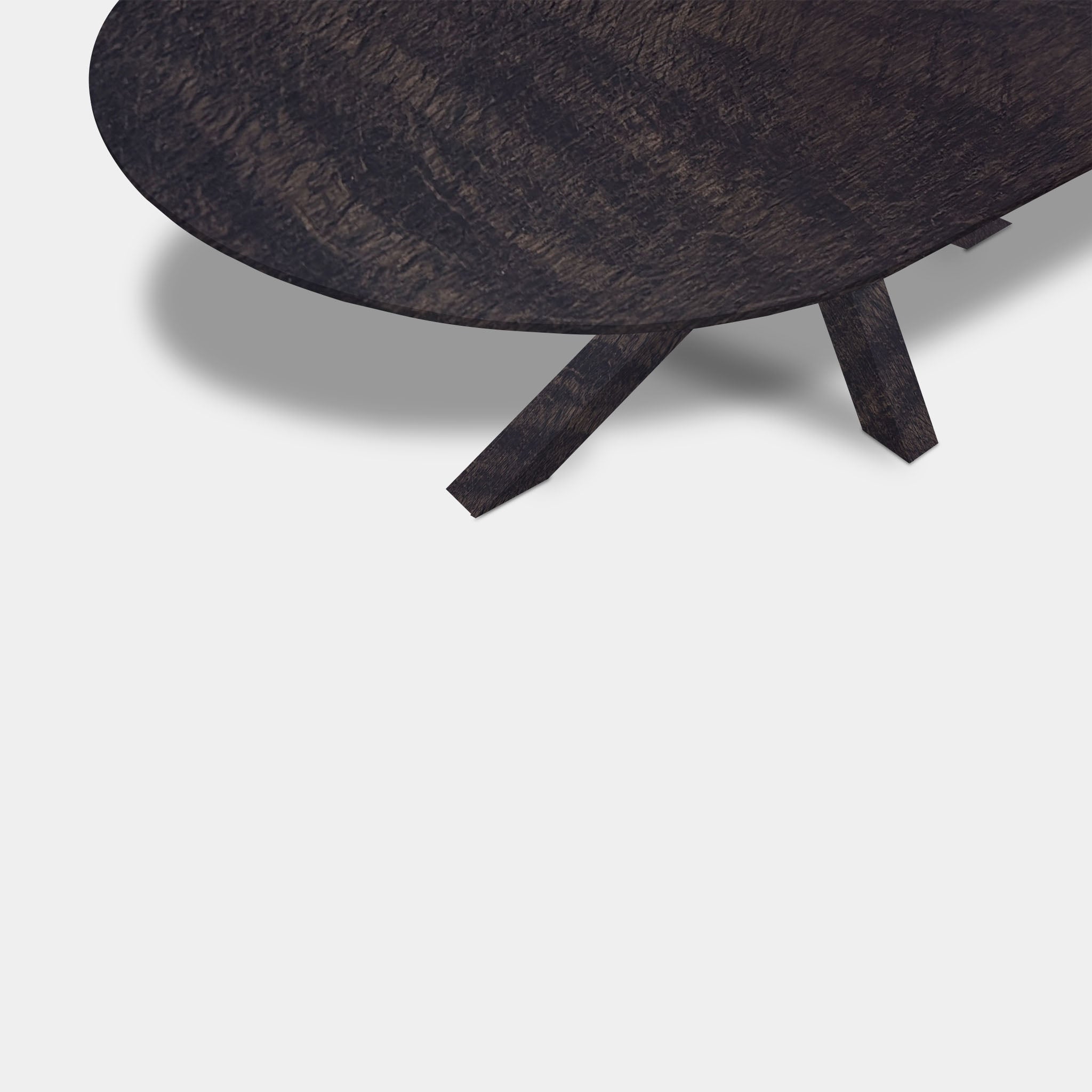 Table plate ovale en chêne - Matrix Wood - Gris foncé