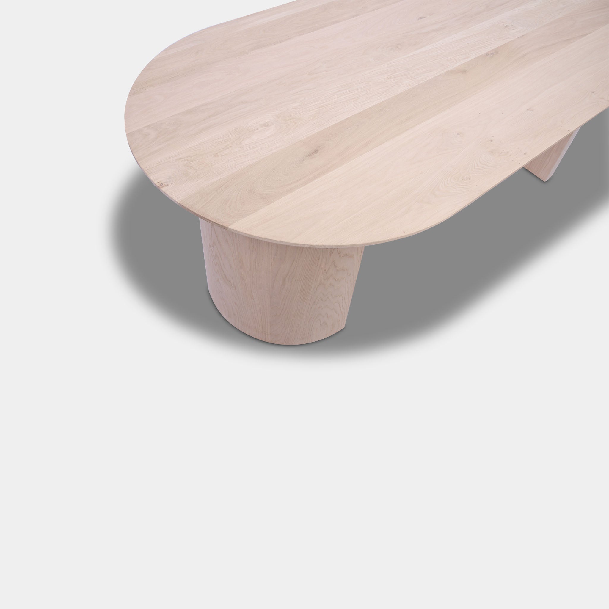 Tafel Plat Ovaal Eikenhout - Half Rond - Onbehandeld