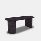 Tafel Plat Ovaal Eikenhout - Half Rond - Dark Grey