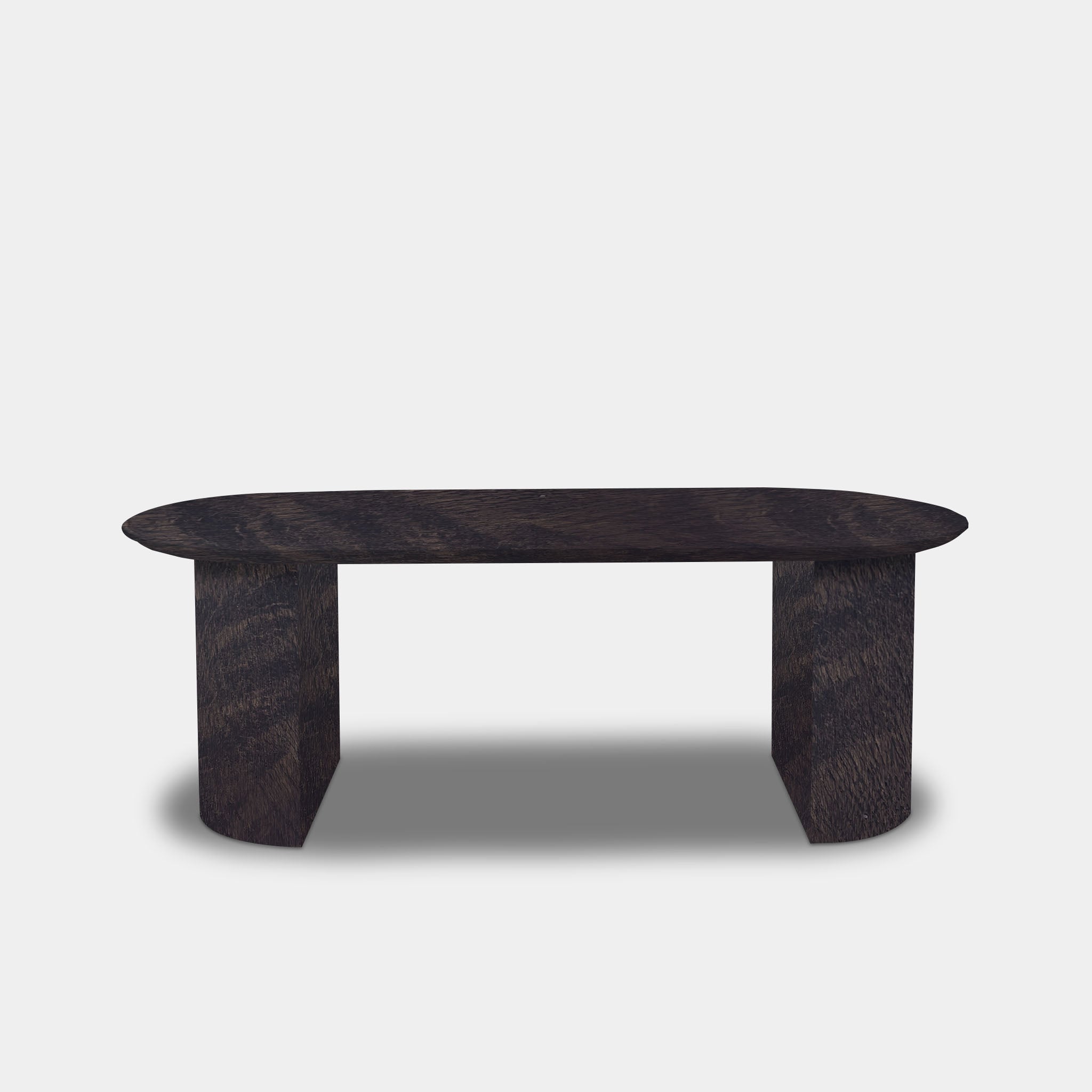 Tafel Plat Ovaal Eikenhout - Half Rond - Dark Grey