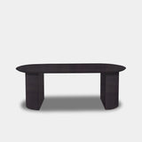 Tafel Plat Ovaal Eikenhout - Half Rond - Night Glow