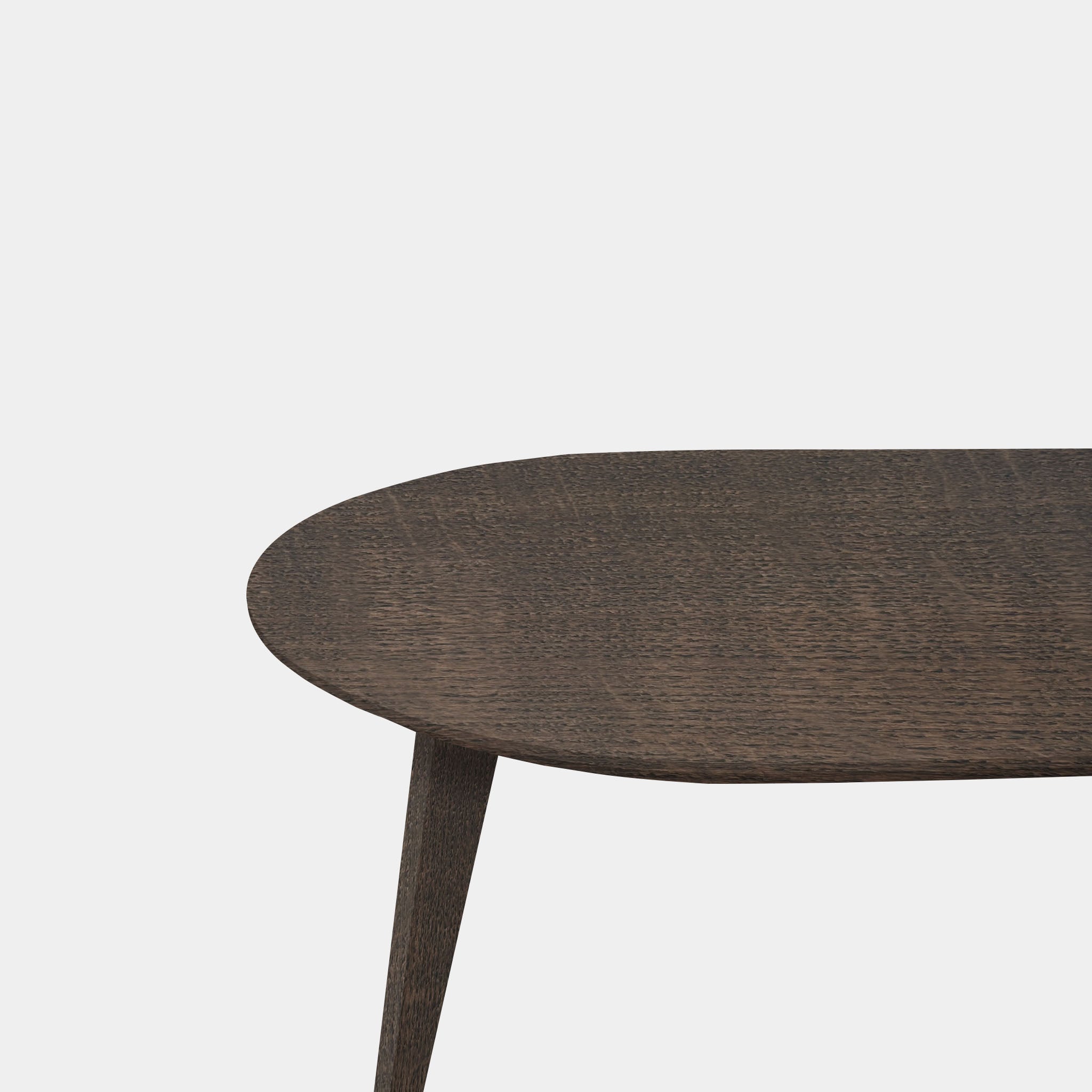 Tafel Plat Ovaal Eikenhout - Hout Onderstel - Zand