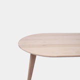 Tafel Plat Ovaal Eikenhout - Hout Onderstel - Onbehandeld