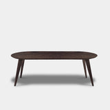 Tafel Plat Ovaal Eikenhout - Hout Onderstel - Dear Brown
