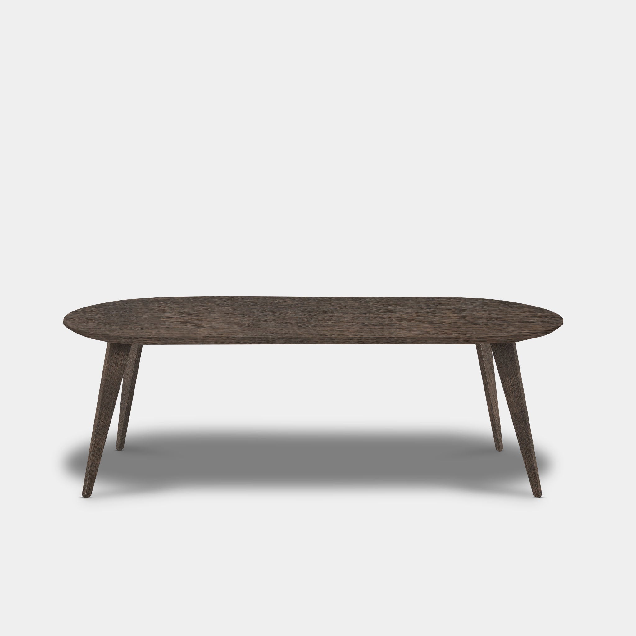 Tafel Plat Ovaal Eikenhout - Hout Onderstel - Zand