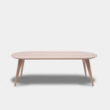 Tafel Plat Ovaal Eikenhout - Hout Onderstel - Onbehandeld