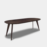Tafel Plat Ovaal Eikenhout - Hout Onderstel - Dear Brown