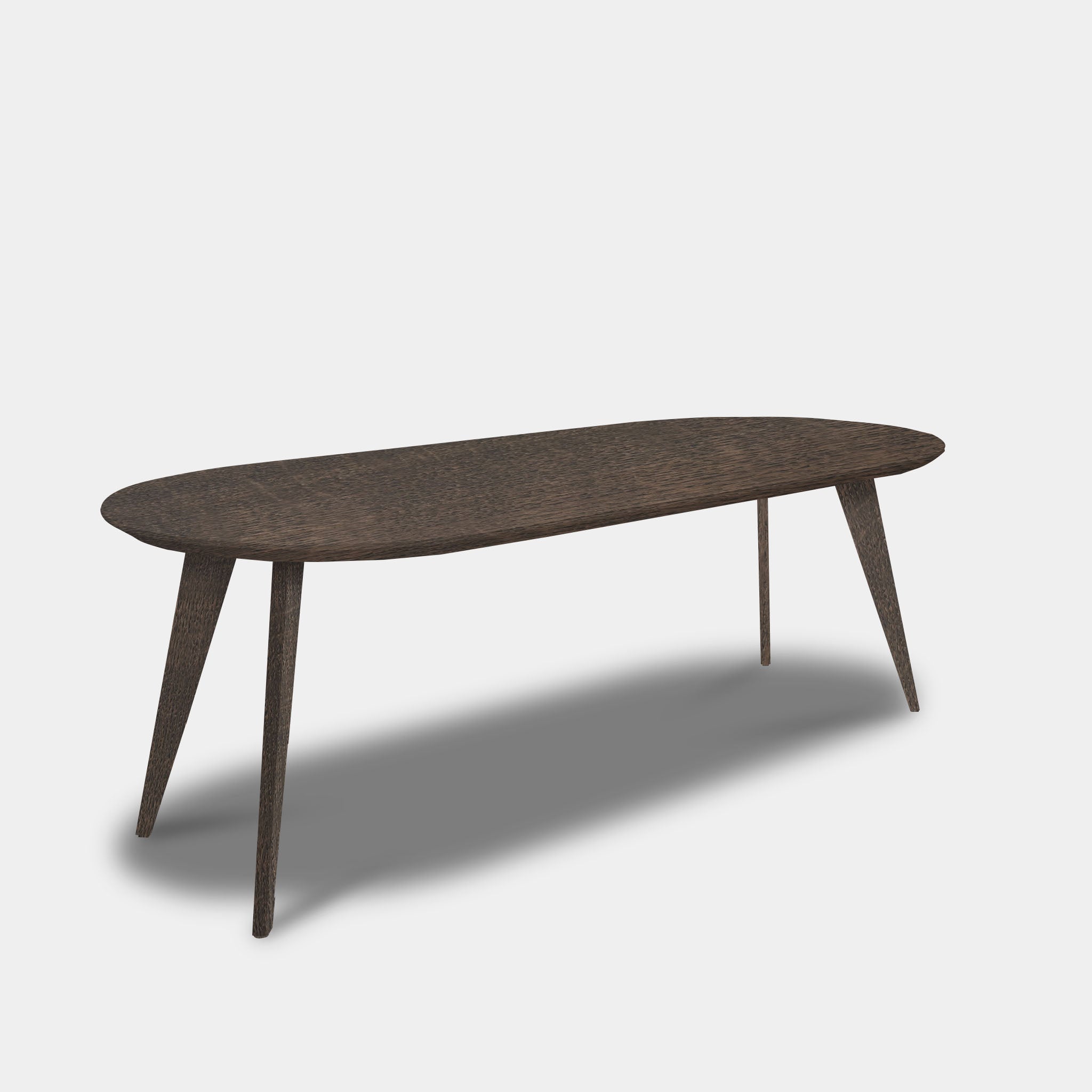 Tafel Plat Ovaal Eikenhout - Hout Onderstel - Zand