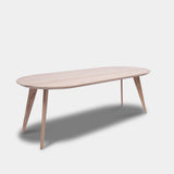 Tafel Plat Ovaal Eikenhout - Hout Onderstel - Onbehandeld