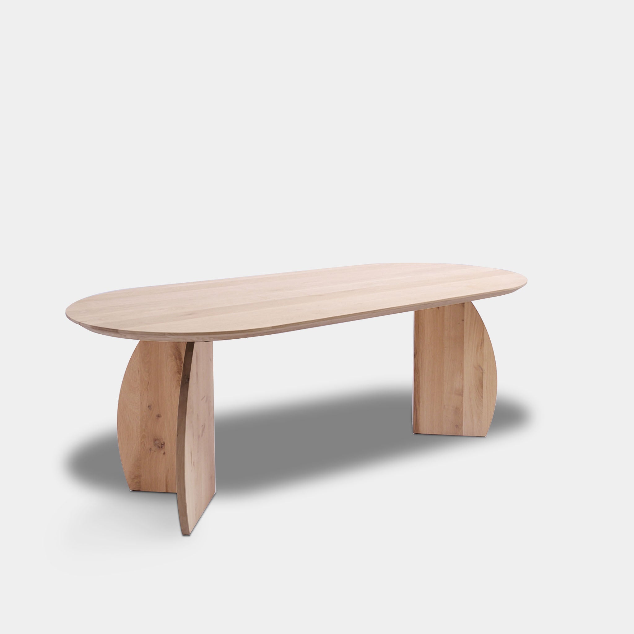 Table Flat Oval Oak Wood - Set Triangle - Untreated