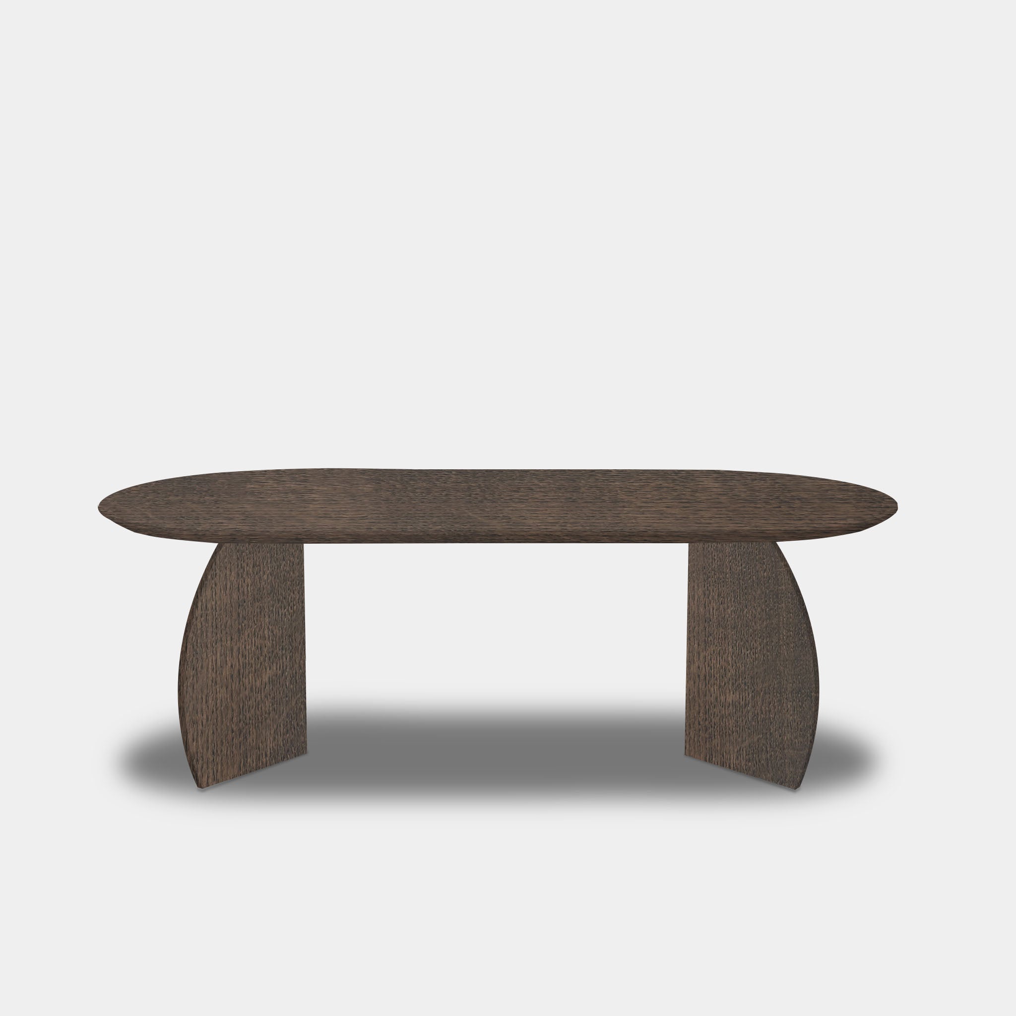 Table Flat Oval Oak Wood - Set Triangle - Sand