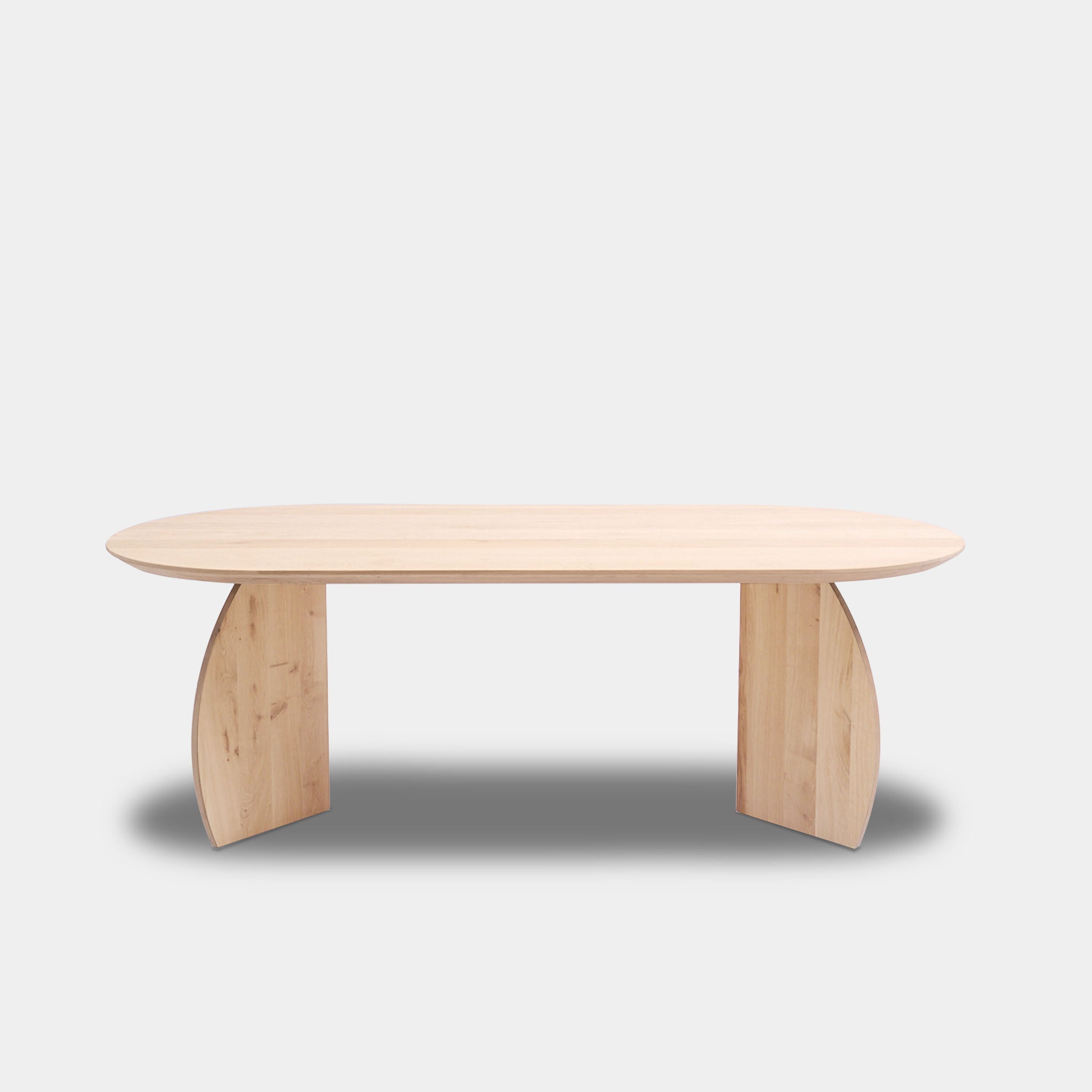 Table Flat Oval Oak Wood - Set Triangle - Untreated