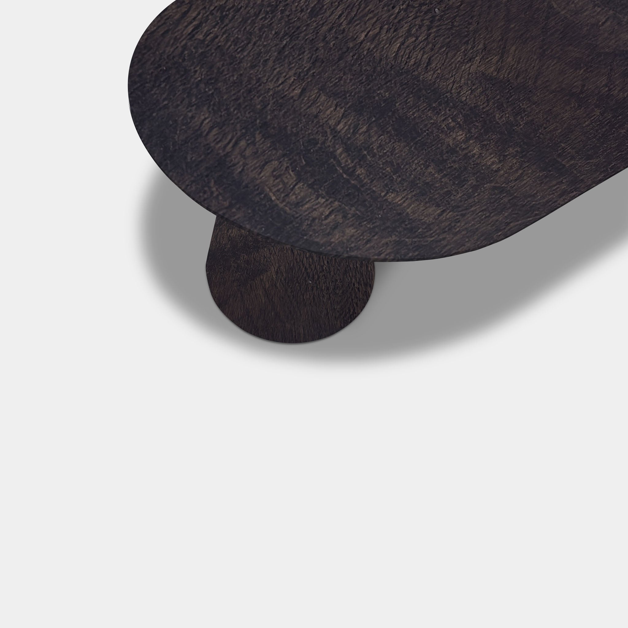 Tafel Plat Ovaal Eikenhout - Set Kegelpoot - Dark Grey