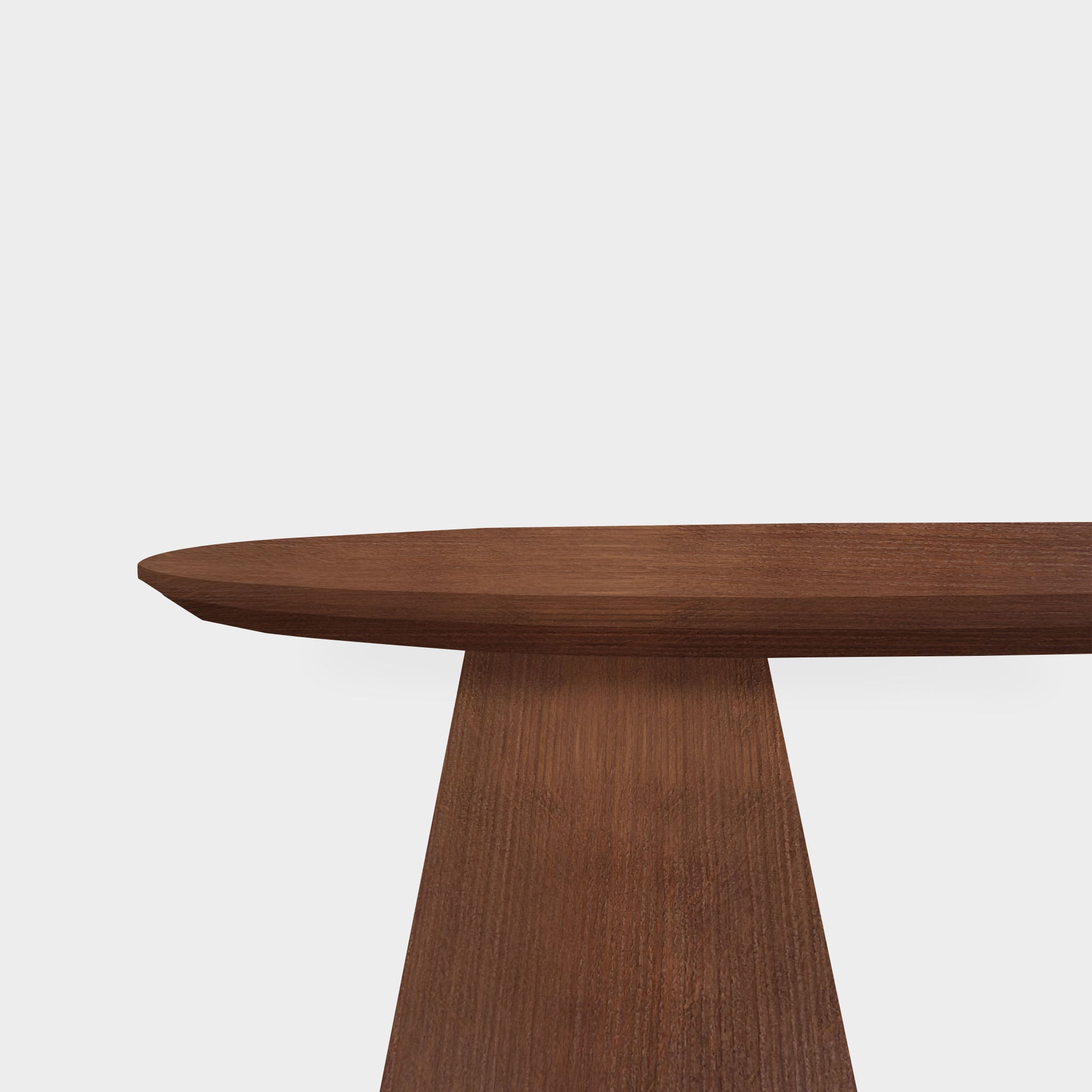 Tafel Plat Ovaal Eikenhout - Set Kegelpoot - Toscane 102