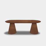 Tafel Plat Ovaal Eikenhout - Set Kegelpoot - Toscane 102