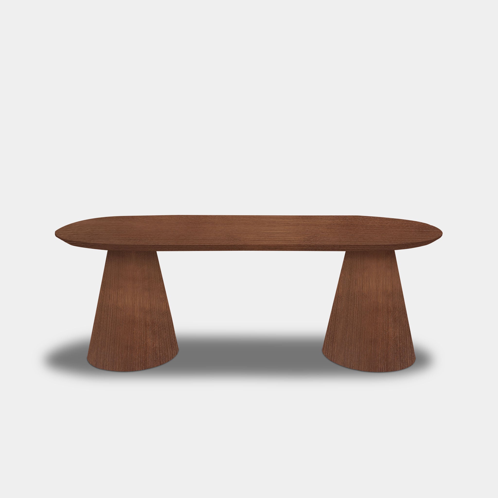 Tafel Plat Ovaal Eikenhout - Set Kegelpoot - Toscane 102