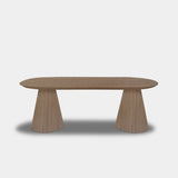 Tafel Plat Ovaal Eikenhout - Set Kegelpoot - Pura Natura