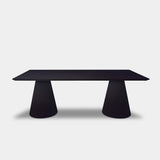 Tafel Rechthoekig Eikenhout - Kegelpoot - Donker Eiken