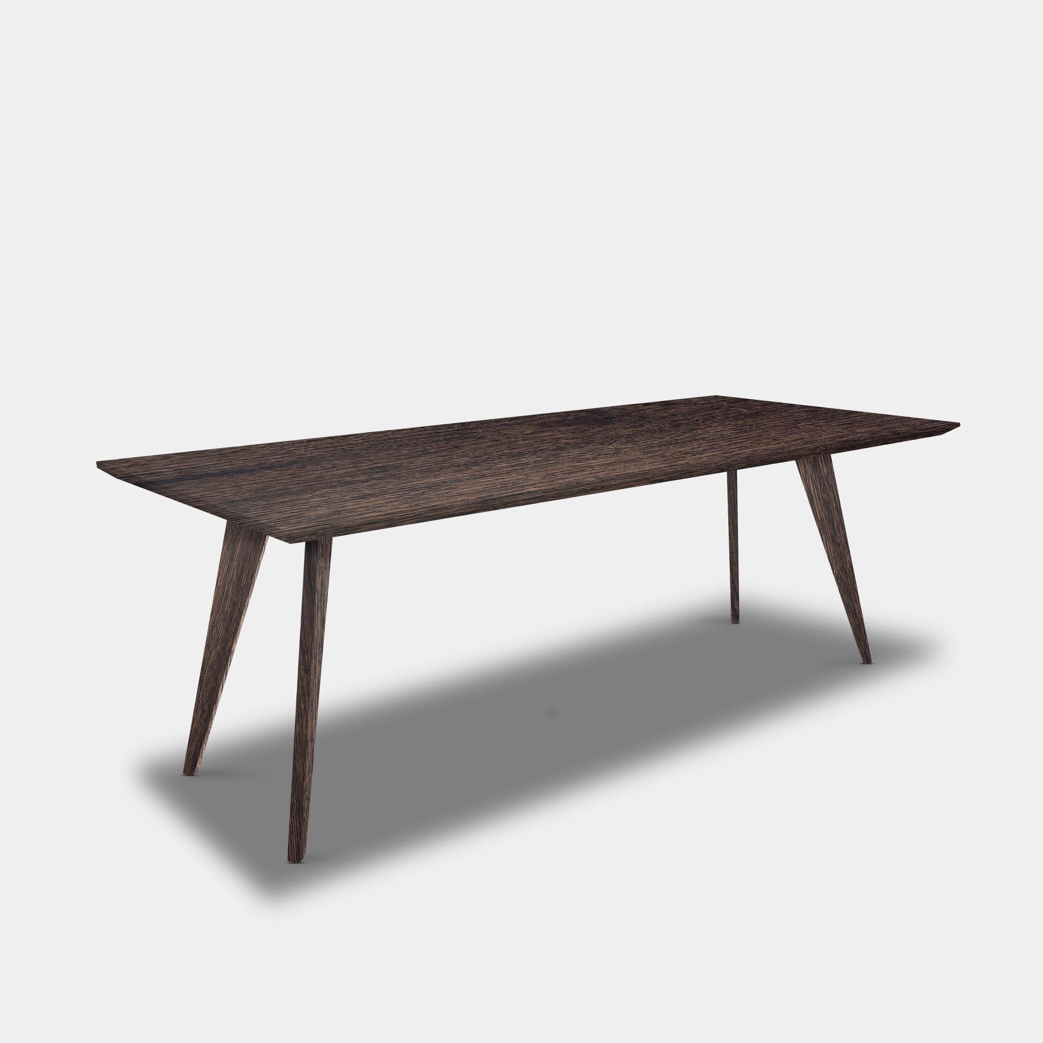 Table Rectangular Oak Wood - Wood Base - Dear Brown