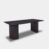 Tafel Rechthoekig Eikenhout - Half Rond - Dark Grey