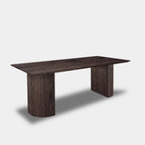 Table Rectangular Oak - Half Round - Dear Brown