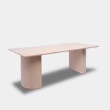 Table Rectangular Oak Wood - Half Round - Untreated