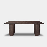 Table Rectangular Oak - Half Round - Dear Brown
