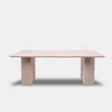 Table Rectangular Oak Wood - Half Round - Untreated