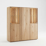 Wandkast Livigno - 132,8 cm - Massief Wildeiken met LED-verlichting